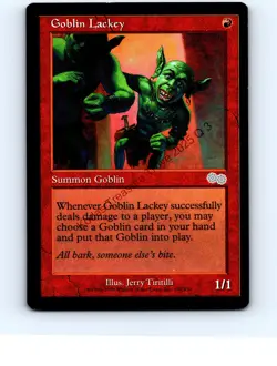 Goblin Lackey #190 Uncommon Urza's Saga MTG LP Exc+/NM - Image 1