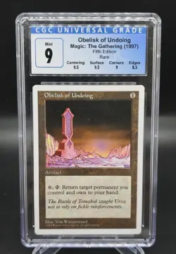 MTG 1997 Obelisk of Undoing 5th Fifth Edition Rare CGC Mint 9 - Image 1