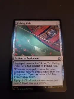 MTG Fishing Pole (FOIL)- Foundations (FDN) NM #128 - Image 1