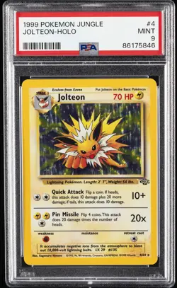 1999 POKEMON JUNGLE #4 JOLTEON-HOLO PSA 9 - Image 1