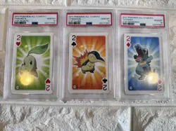 2017 POKEMON ALL STAR PLAYING CARDS CHIKORITA CYNDAQUIL TOTODILE PSA10 set - Image 3