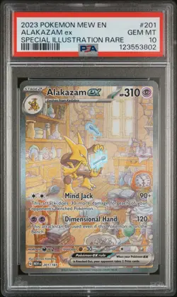 2023 POKEMON MEW EN-151 SPECIAL ILLUSTRATION RARE #201 ALAKAZAM EX PSA 10 - Image 1