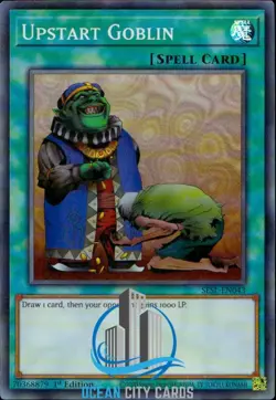 Yugioh Upstart Goblin SESL-EN043 Super Rare 1st Edition Near Mint - Image 1