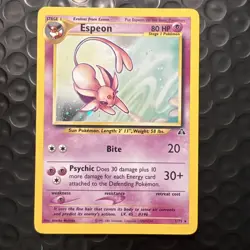 Espeon Neo Discovery Unlimited Holo Rare 1/75 (2001) Pokemon Card Vintage WoTC - Image 1