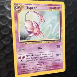Espeon Neo Discovery Unlimited Holo Rare 1/75 (2001) Pokemon Card Vintage WoTC - Image 2