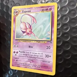 Espeon Neo Discovery Unlimited Holo Rare 1/75 (2001) Pokemon Card Vintage WoTC - Image 3