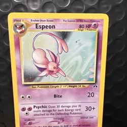 Espeon Neo Discovery Unlimited Holo Rare 1/75 (2001) Pokemon Card Vintage WoTC - Image 4