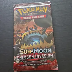 Pokemon " Crimson Invasion" 10-Card Sealed Booster Pack (Guzzlord) X1 - Image 1