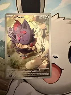 N's Zorua SVP 189 Scarlet & Violet Black Star Promo Pokemon Card Mint - Image 1