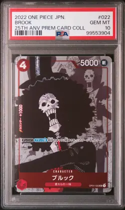 2022 ONE PIECE JAPANESE 25TH ANNIVERSARY PREMIUM CARD COLL #022 BROOK PSA 10 - Image 1