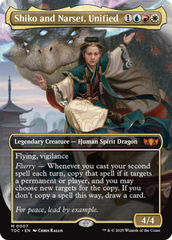 MTG 1x Shiko and Narset, Unified BORDERLESS FOIL (M/NM) Com. Tarkir Dragonstorm - Image 1