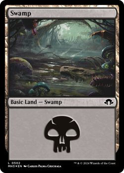 MTG Magic 1x Swamp #502 RIPPLE FOIL (M/NM) Modern Horizon 3 - Image 1