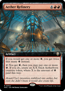 MTG 1x Aether Refinery EXTENDED ART RIPPLE FOIL (M/NM) Com. Modern Horizon 3 - Image 1