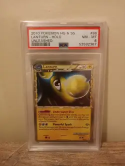 Pokemon Lanturn 86/95 HG & SS Unleashed Prime Ultra Rare Holo PSA 8 NM - MT - Image 1