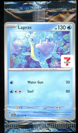 7-11 PROMO Pokemon Stellar Crown LAPRAS 031/172 Seven 7 Eleven 7/11 SEALED - Image 1
