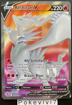 Carte Pokemon RESHIRAM 172/195 V Full Art FA Epee et Bouclier 12 EB12 FR NEUF - Image 1