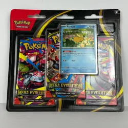 Pokemon TCG Mega Evolution Three Booster Blister Pack Psyduck Promo New Sealed - Image 1
