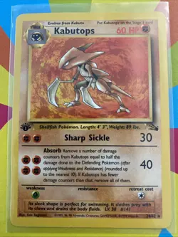 Pokemon TCG Kabutops Fossil 24/62 1st Edition Never Played HAS SPOT ON CORNOR - Image 1
