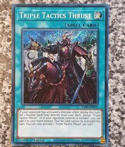 Yugioh RA03-EN072 Triple Tactics Thrust Secret Rare 1st Edition MINT - Image 1