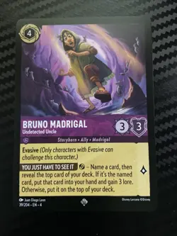 Disney Lorcana Super Rare Bruno Madrigal Trading Card 39/204 Ursula’s Return - Image 1