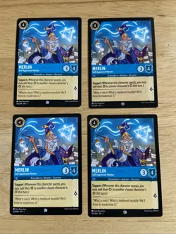 4 Card Lot Disney Lorcana Chapter 1 Merlin 153/204 - Image 1
