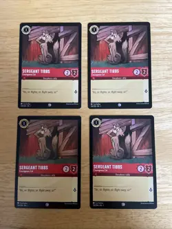 4 Card Lot Disney Lorcana Chapter 1 Sergeant Tibbs 124/204 - Image 1