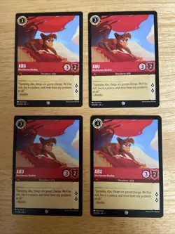 4 Card Lot Disney Lorcana Chapter 1 Abu 103/204 - Image 1