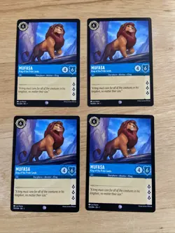 4 Card Lot Disney Lorcana Chapter 1 Mufasa 155/204 - Image 1