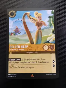 Disney Lorcana Rare Golden Harp Trading Card 11/204 Ursula’s Return - Image 1