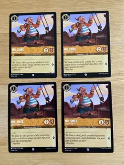 4 Card Lot Disney Lorcana Chapter 1 Mr Smee 15/204 - Image 1