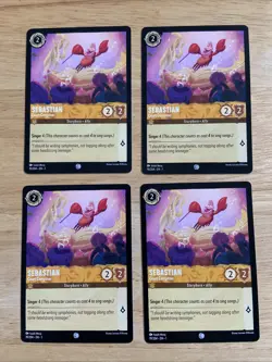 4 Card Lot Disney Lorcana Chapter 1 Sebastian 19/204 - Image 1