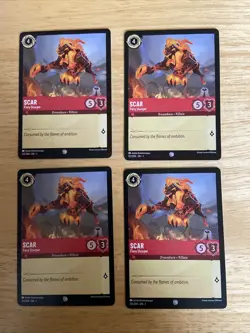 4 Card Lot Disney Lorcana Chapter 1 Scar 122/204 - Image 1