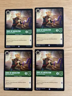 4 Card Lot Disney Lorcana Chapter 1 Duke Of Weselton 73/204 - Image 1