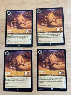 4 Card Lot Disney Lorcana Chapter 1 Simba 20/204 - Image 1
