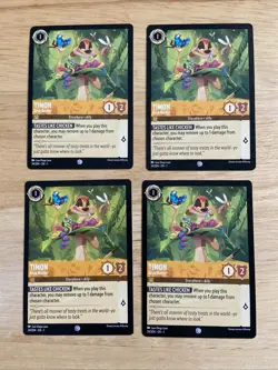 4 Card Lot Disney Lorcana Chapter 1 Timon 24/204 - Image 1