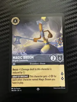 Disney Lorcana Super Rare Magic Broom Trading Card 186/204 Ursula’s Return - Image 1