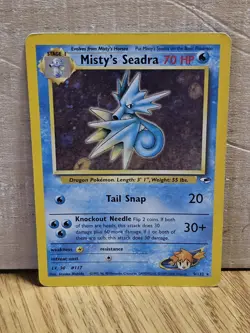 Misty's Seadra Gym Heroes #9/132 Holo With Swirl Pokemon Vintage Rare Card - Image 1