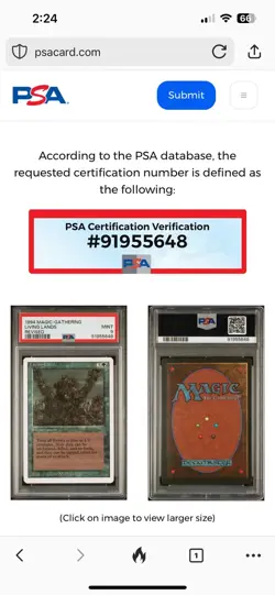 LIVING LANDS Revised Edition 1994 Magic The Gathering (MTG) PSA 9 MINT 🔥Rare🔥 - Image 2