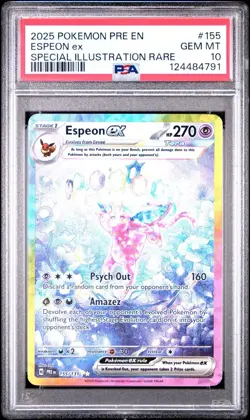 PSA 10 2025 POKEMON ESPEON EX 155 PRE EN-PRISMATIC EVOLUTIONS Fresh New Cert - Image 3