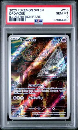 DROWZEE #210 2023 POKEMON SVI EN-SCARLET & VIOLET ILLUSTRATION RARE - PSA 10 - Image 1
