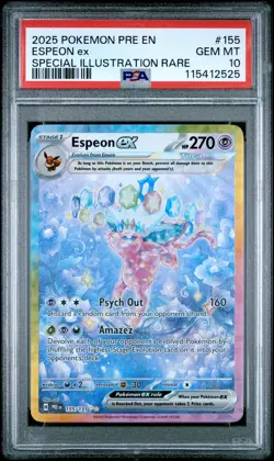 2025 POKEMON PRE EN-PRISMATIC EVOLUTIONS #155 ESPEON EX PSA 10 - Image 1
