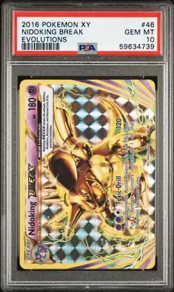 2016 POKEMON XY EVOLUTIONS #46 NIDOKING BREAK PSA 10 - Image 1