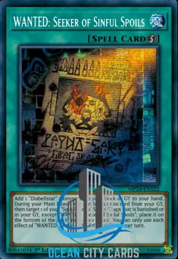 Yugioh MP24-EN122 WANTED: Seeker of Sinful Spoils Secret Rare - Image 1