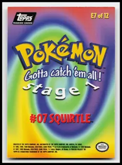 Squirtle #07 E7 of 12 Black Topps Holo Foil Trading Cards Pokemon Card - Image 2