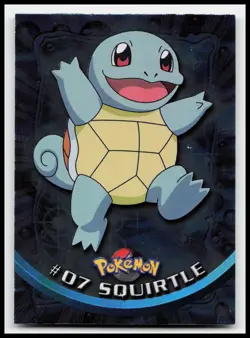 Squirtle #07 Blue Logo Topps Holo Foil Pokemon TV Animation Card - Image 1
