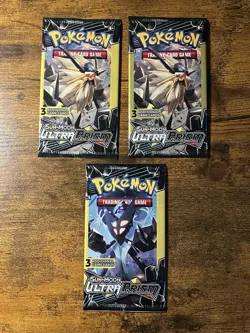 Pokemon Sun & Moon Ultra Prism 3 Card Mini Booster Packs 3 Packs - Image 1