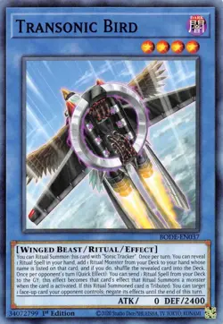 Yugioh BODE-EN037 3X Transonic Bird ritual effect card 1st edition X3 - Image 4