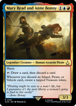 MTG 1x Mary Read and Anne Bonny FOIL (M/NM) Universes Beyond Assassin's Creed - Image 1