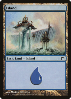 MTG magic 1x Island #293 (LP) Champions of Kamigawa - Image 1