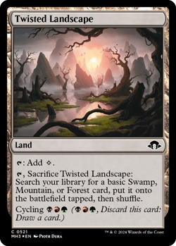 MTG Magic 1x Twisted Landscape RIPPLE FOIL (M/NM) Modern Horizon 3 - Image 1